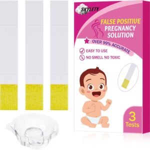 Skylety 3 Pcs Prank False Positive Pregnancy Solution Fake Any Pregnancy Test to Be Positive Including 3 Small Urine Cups