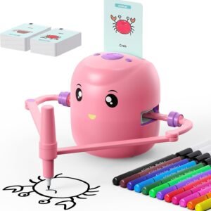 Smart Drawing Robot for Kids,Montessori Educational Painting Toy for 5+ with Voice Interaction&16 Color Pens,Magic Drawing Robot with 150 Learning Word Cards ,Ideal Gift for 5+ Year Old Boys Girls
