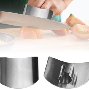 Stainless Steel Finger Guard, Multifunctional Finger Protector for Cutting Food Slicing, Premium Slicing Tool Guard, 2-Pack