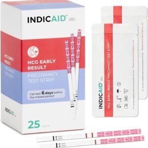 Stop Waiting | Early Detection Pregnancy Test Strips | High Sensitivity (10mIU/mL) to Test 6 Days Sooner | 25 Count Kit | Result in 3 Minutes | Over 99% Accuracy by INDICAID