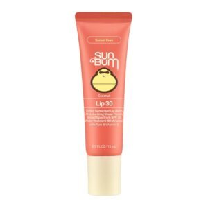Sun Bum SPF 30 Sunscreen Sunset Cove Tinted Lip Balm - Coconut Flavor Broad Spectrum Moisturizing with Aloe & Vitamin E - Hawaii 104 Act Compliant (Made Without Octinoxate & Oxybenzone) - 0.5 oz