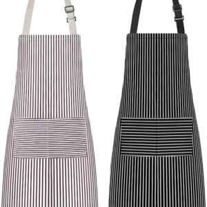 Syntus Adjustable Bib Apron with 2 Pockets Cooking Kitchen Aprons for Women Men Chef