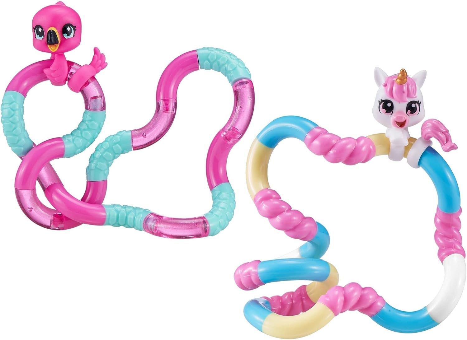 TANGLE Jr. Pets(2-Pack) - UBA The Unicorn and Linky The Flamingo - Tangle Fidget Pets Fidget Toys - Fidget Toy Gift - Fidgets for School
