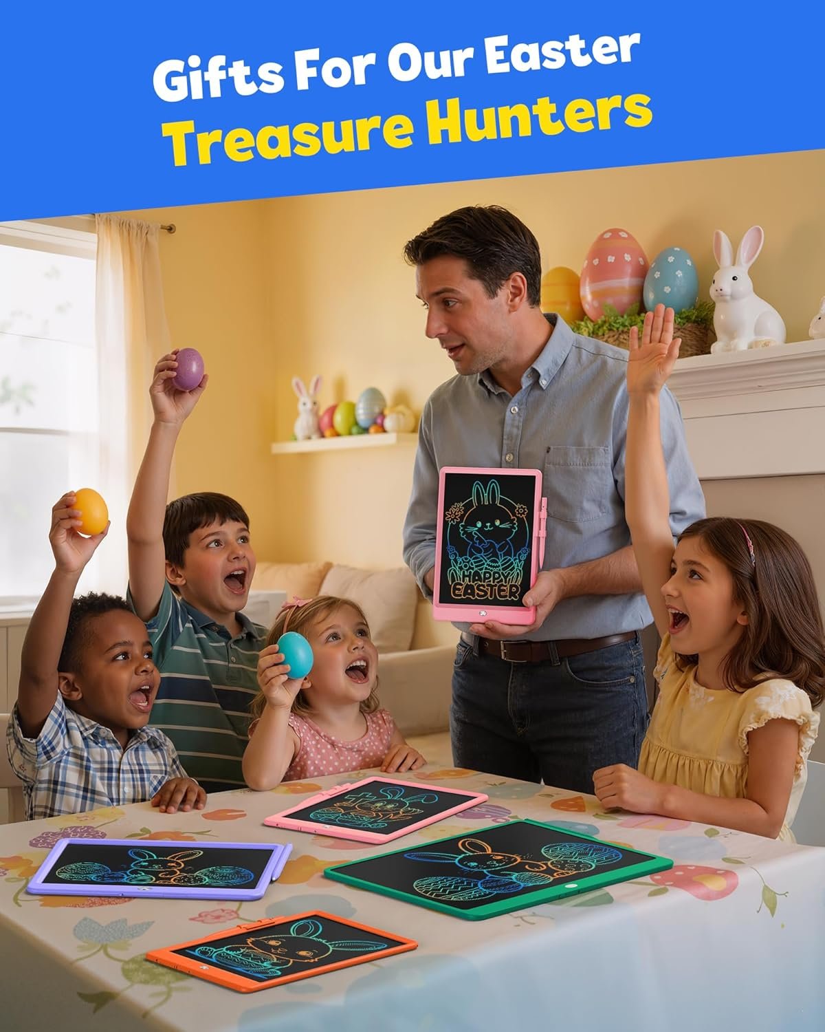 TEKFUN LCD Writing Tablet for Kids, 10-inch Coloring Drawing Pad, Mess Free Doodle Board, Christmas Gifts for Girls and Toddlers, Toys for 3 4 5 6 7 8 Year Old Boys (Pink) - Image 2