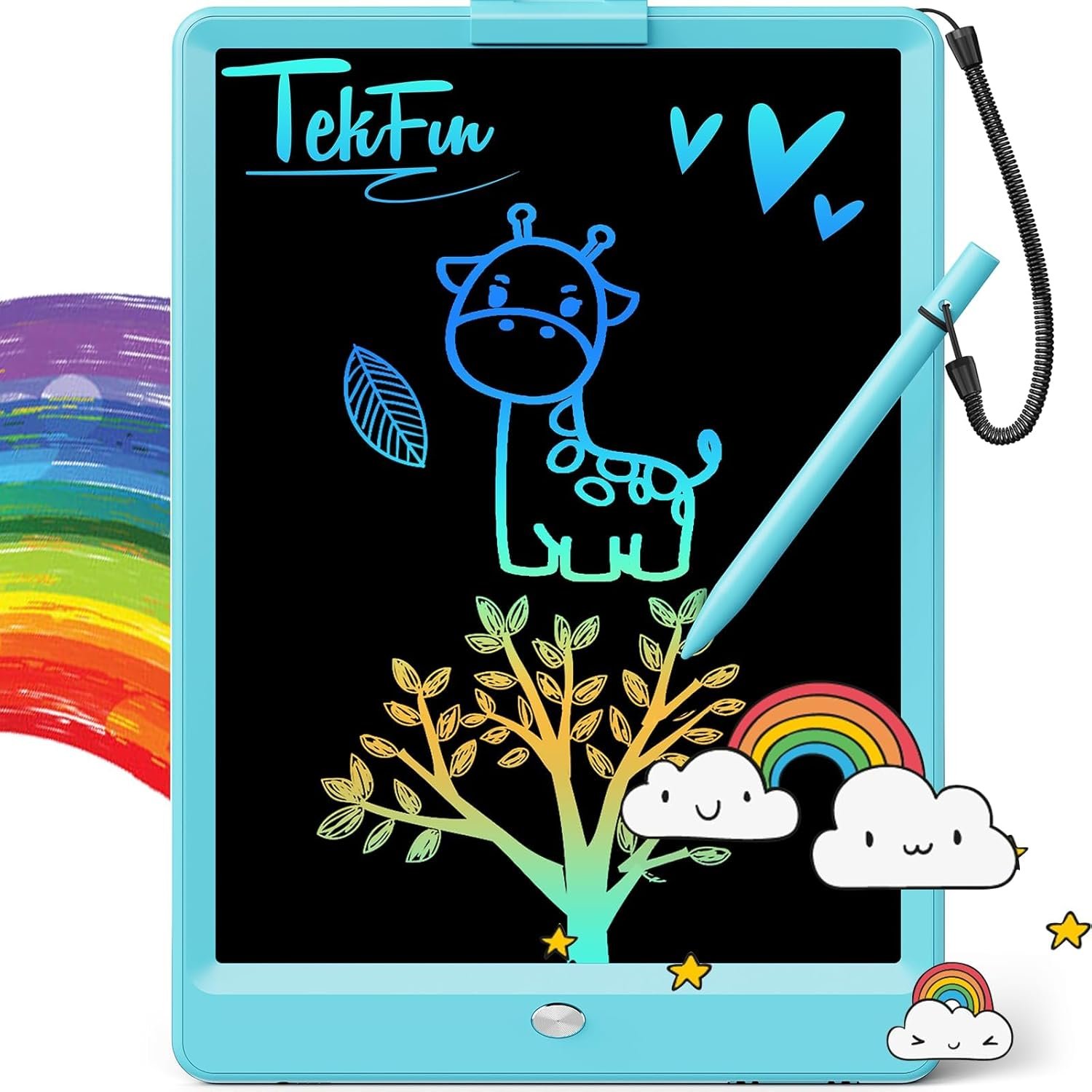 TEKFUN LCD Writing Tablet for Kids, 10-inch Coloring Drawing Pad, Mess Free Doodle Board, Christmas Gifts for Boys and Toddlers, Toys for 3 4 5 6 7 8 Year Old Girls(Blue)