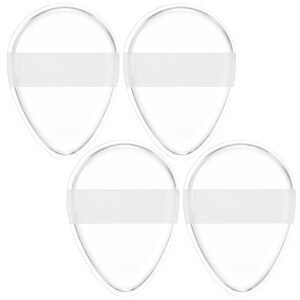TIESOME 4Pcs Silicone Makeup Sponge Set, Clear Jelly Beauty Blender Reusable Blending Foundation Sponge Puff Non-Absorbent Sponge Puff for Foundation, Concealer, Cream, Blush, Highlighter(Drop)