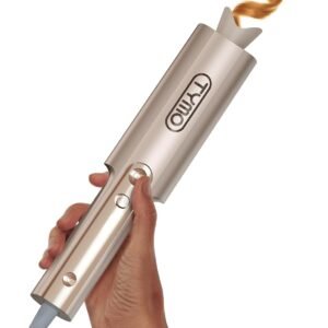 TYMO CurlPro Plus Automatic Rotating Curling Iron - Upgraded Long Barrel Curling Wand for Long Hair, Ceramic Hair Curler for Women, Anti-Scald, Tangle-Free, 600M Ionic, Dual Voltage, Gold, 1 Inch