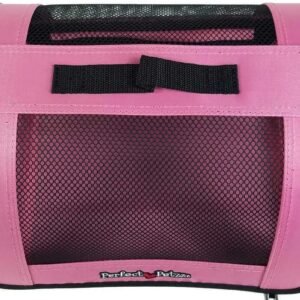Tote for Lifelike Stuffed Interactive Pet Dogs and Cats, Nylon and Mesh Toy Carrier for Pet Animals, Zippered Carrying Case Accessory (Pink)