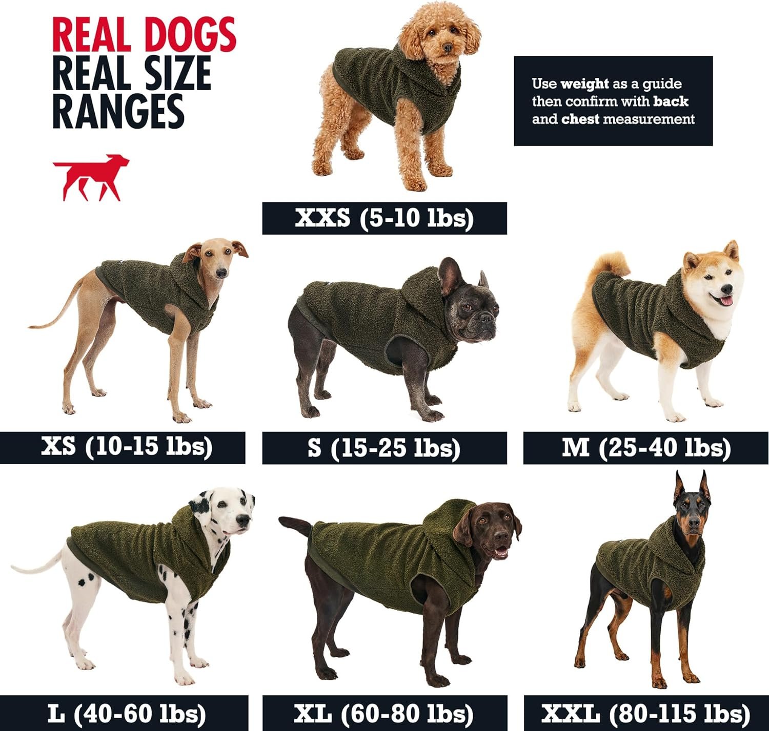 Tuff Pupper Fleece Dog Hoodie Sweater | Teddy Sherpa Outer & Soft Polar Fleece Lining | Adjustable Fit Winter Coat with Hood, Leash Hole, Ribbed Cuffs | For Small Medium Large XL XXL Dogs (Olive, XXS) - Image 2