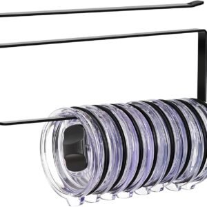 Tumbler Lid Organizer, Horizontal Tumbler Lid Storage Hook Up to 10 Lids, Space Saving Cup Lid Holders Under Cabinet Tumbler Lid Hook for Kitchen Organizer and Storage,Hanging Paper Towel Rack Hanger