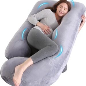 U-Shaped Pregnancy Pillow for Sleeping, Full Body Support for Back, HIPS & Belly - 57 Inch Maternity Pillow with Machine Washable Cover | Maternity Essential