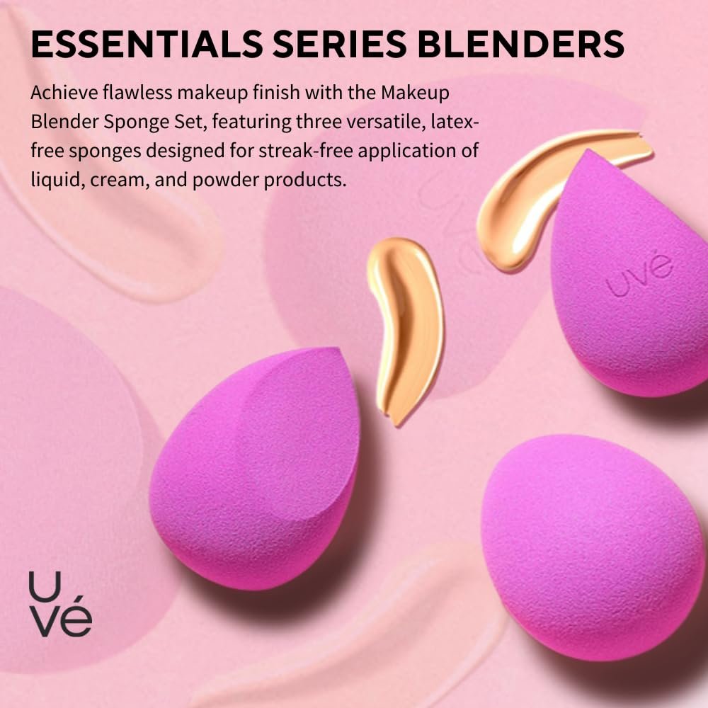 UVé Beauty Makeup Sponge - Helio Sponges Makeup Blender for Foundation, Powder & Cream Application - Vegan & Cruelty-Free Makeup Sponges for Blending & Face Sponges for Cleansing - Image 2