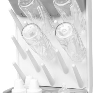Ubbi Vertical Baby Bottle Drying Rack, Space Saving Countertop Drying Rack Baby Organizer, Gray