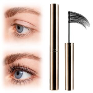 Ultra-Fine Lengthening Waterproof Quick-Dry Mascara, Waterproof Quick Drying Curling Mascara, Wand Mascara, 3D Curling Eyelash Long, Lasting Smudge-Proof No Clumping (Black)