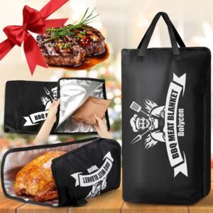 Upgraded BBQ Blanket for Resting Meat - Air Fryer Kitchen Camping Baking Party Essential -Smoker Accessories Brisket Blanket - Insulated Meat Resting Bag with Wide Mouth for Steak/ Pork Shoulder/ Turkey - Birthday Anniversary BBQ Accessories Grilling Gifts for Men Dad Husband(21inch)
