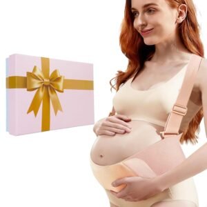 Upgraded Pregnancy Belly Band, Ultra-soft & Cozy Maternity Belly Bands for Pregnant Women, Adjustable Pregnancy Belt with Back Brace Straps for Abdomen, Back & Waist (M)