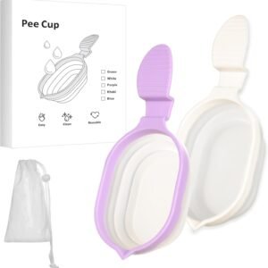 Urine Cups for Ovulation & Pregnancy Tests 2 Pack Reusable Pee Cup Collapsible Specimen Container Urine Sample Detection
