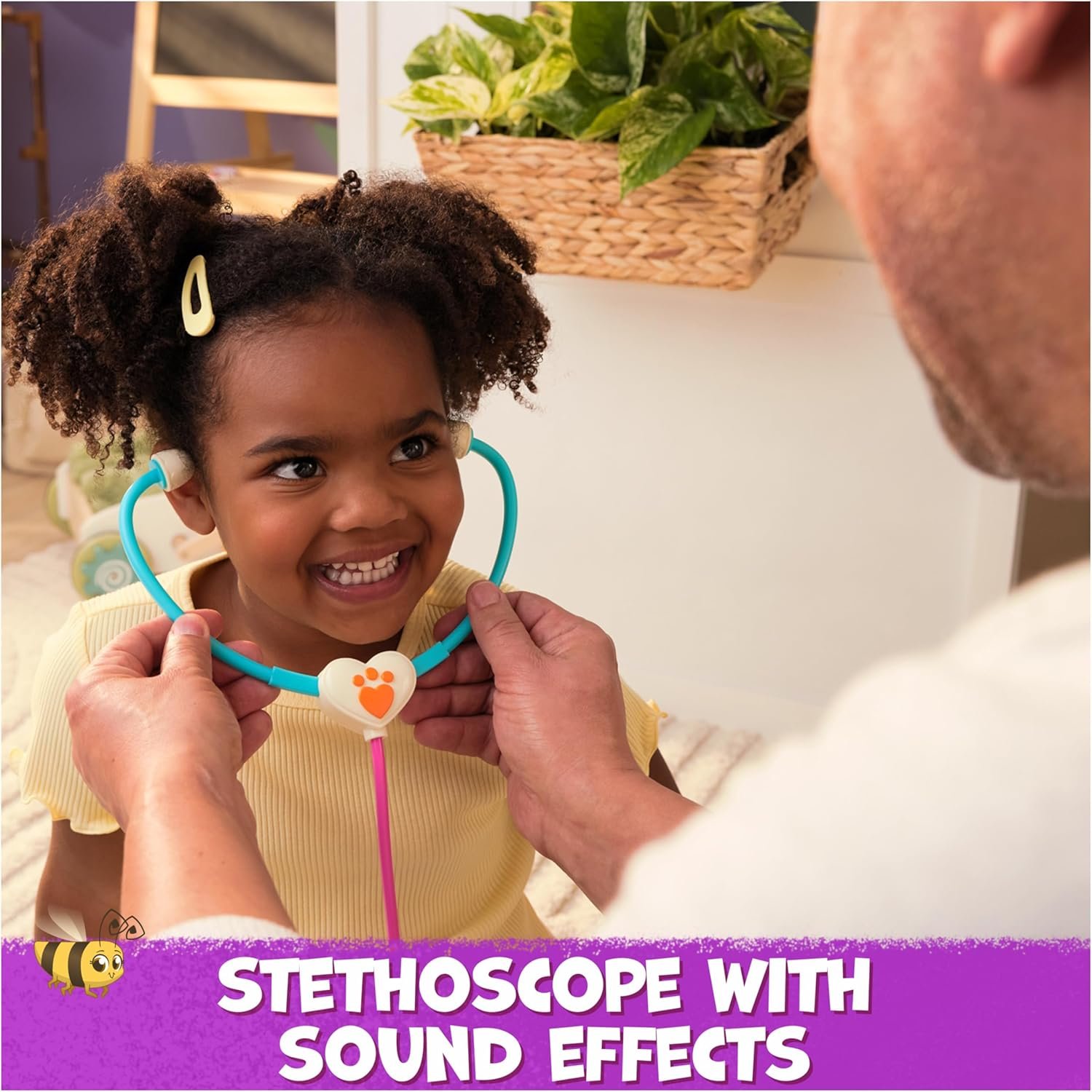 Vida The Vet, Vet’s Bag with 5 Veterinary Doctor Kit Accessories, 1 Popcorn Plush Toy & Stickers, for Costume Play, Kids Toys for Girls & Boys Ages 3+ - Image 2