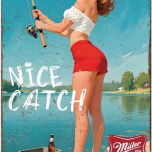 Vintage Metal Bar Signs Man Cave Decor,Miller High Life Beer Hanging Plaque Signs for Home Club Pub Wall Decor