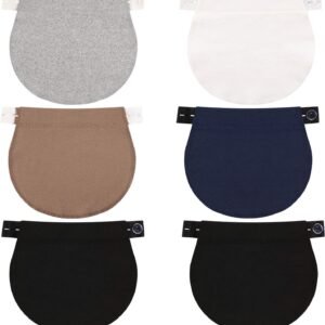 WILLBOND 6 Packs Maternity Pants Extender Adjustable Waist Extenders Pregnancy Waistband Elastic Pregnancy Trouser Belly Bands for Pregnant Women Maternity Band for Jeans Pants