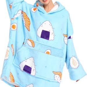 Wearable Blanket Hoodie, Women Oversized Fluffy Hoodies Blanket,Warm Cozy Sherpa Sweatshirt Gift,One Size for All