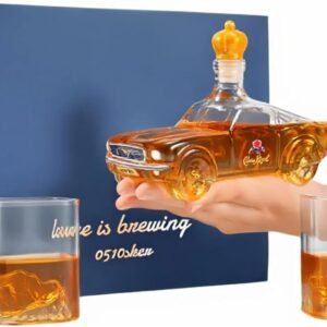 Whiskey Decanter Set for Men - Car Whiskey Decanter & 2 Whiskey Glasses 3D Creative Theme Liquor Dispenser Home Bar Gift Ideas for Him Liquor Decanter for Bourbon Alcohol Tequila