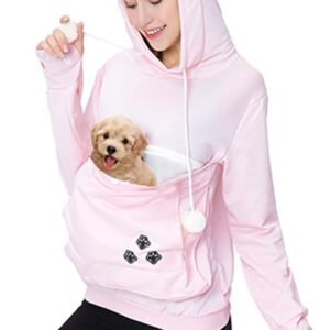 Women Pet Carrier Sweater Puppy Kitten Pouch Hoodies Long Sleeve Plus Size Tops