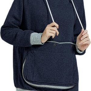 Womens Cat Pouch Hoodie Oversized Kangaroo Pouch Pet Care Hoodie Sweatshirt Puppy Kitten Cat Carriers Pullover Tops