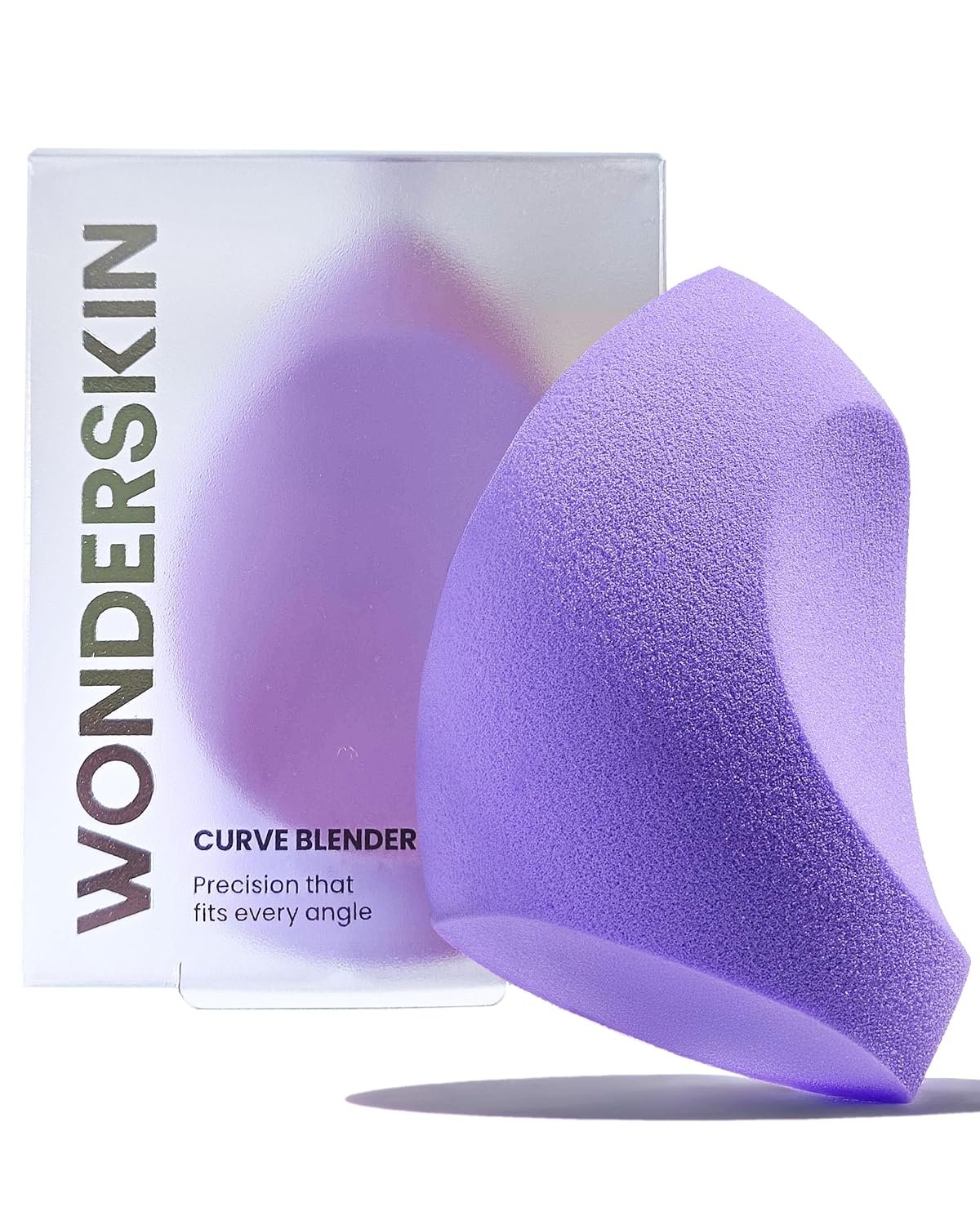 Wonderskin Curve Blender - Patent-Pending Makeup Sponge with Ergonomic Design for Seamless Blending & Contouring – For Foundation, Creams & Powders