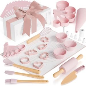 Wooden Baking Set for Kids - A Complete Set of Real Kitchen Utensils Gives Toddlers a Fun Cooking Experience - Durable Safe to Use Tools are Perfect for Gifting to Create Lasting Family Memories
