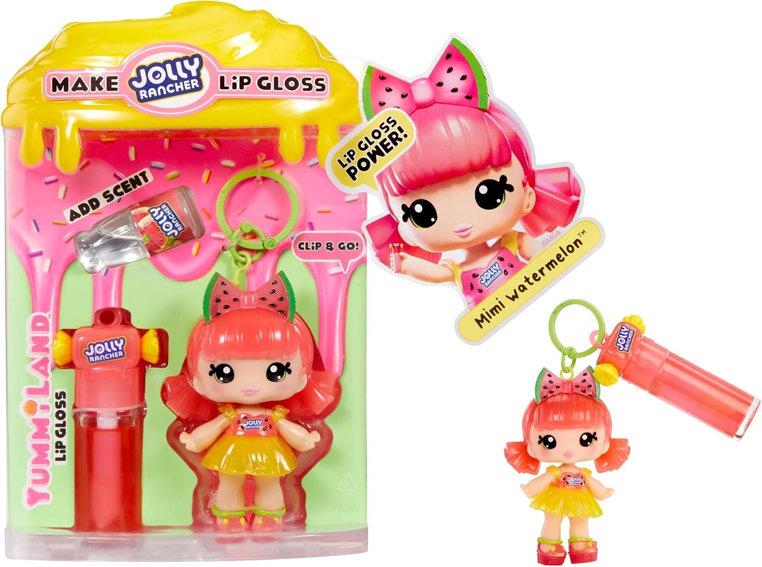 Yummiland x Licensed Sweets Lip Gloss Doll: JOLLY RANCHER Includes DIY Lip Gloss + Removable Keychain, Cosmetic Play, Collectible, Ages 4+ - Image 2