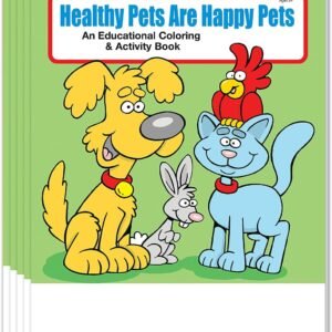 ZOCO – Healthy Pets Coloring & Activity Books (25 Bulk Pack, Without Crayons) – Pet Care Education with Fun Games & Activities – Veterinarian Handout for Kids