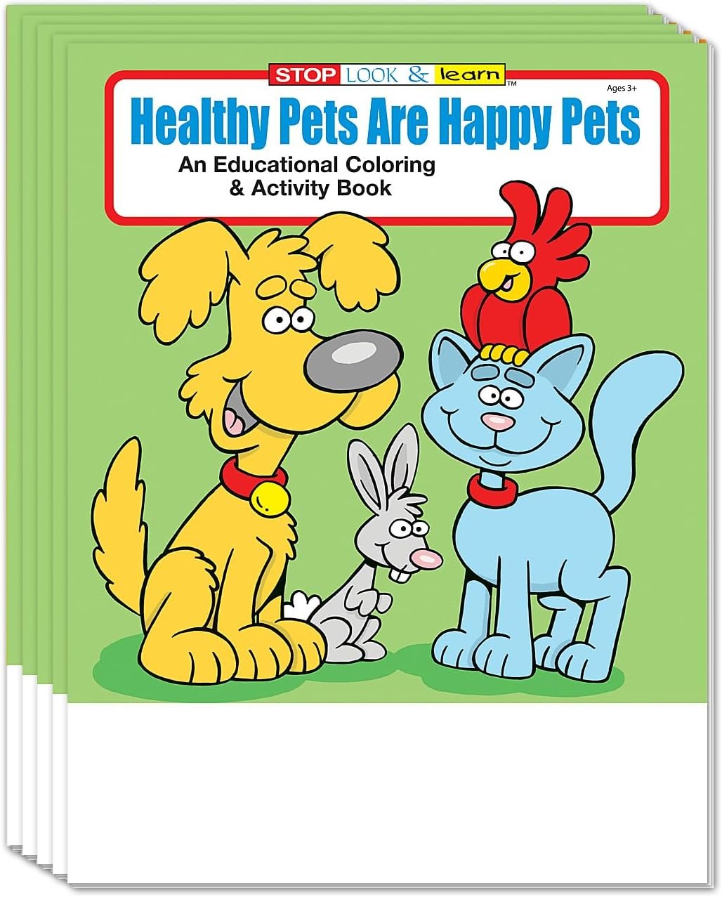 ZOCO – Healthy Pets Coloring & Activity Books (25 Bulk Pack, Without Crayons) – Pet Care Education with Fun Games & Activities – Veterinarian Handout for Kids
