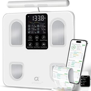 arboleaf Scale for Body Weight, Smart Scale with BMI, Body Fat, Muscle Mass, Upgrade 50+ Metrics Full Body Composition Analyzer, 8-Electrode High Precision Digital Bathroom Scale, Bluetooth Sync