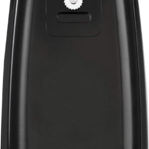 bella Electric Can Opener and Knife Sharpener, Removable Cutting Lever, Cord Storage, Stainless Steel Blade, Black