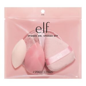 e.l.f. Sponge On, Sponge Off Kit, Four-Piece Makeup Sponge Set For Flawlessly Applying, Blending & Removing Face Makeup, Vegan & Cruelty-Free
