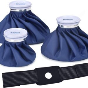 elitehood Ice Cold Pack Reusable Ice Bags Hot Water Bag for Injuries, Hot & Cold Therapy and Pain Relief with Elastic Breathable Support Wrap, 4-Pack, 3 Sizes (6"/9"/11"), (for Hot Therapy is 50-60℃)