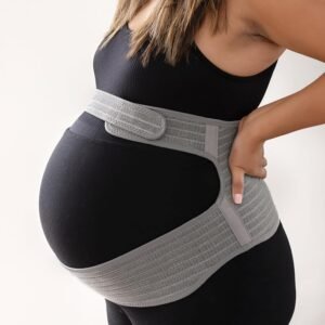 haakaa Pregnancy Belly Band, One-Piece Maternity Belt for Pregnant Women, Breathable Belly Support Band for Back & Pelvic Pain Relief, Easy to Wear for Everyday Comfort, M