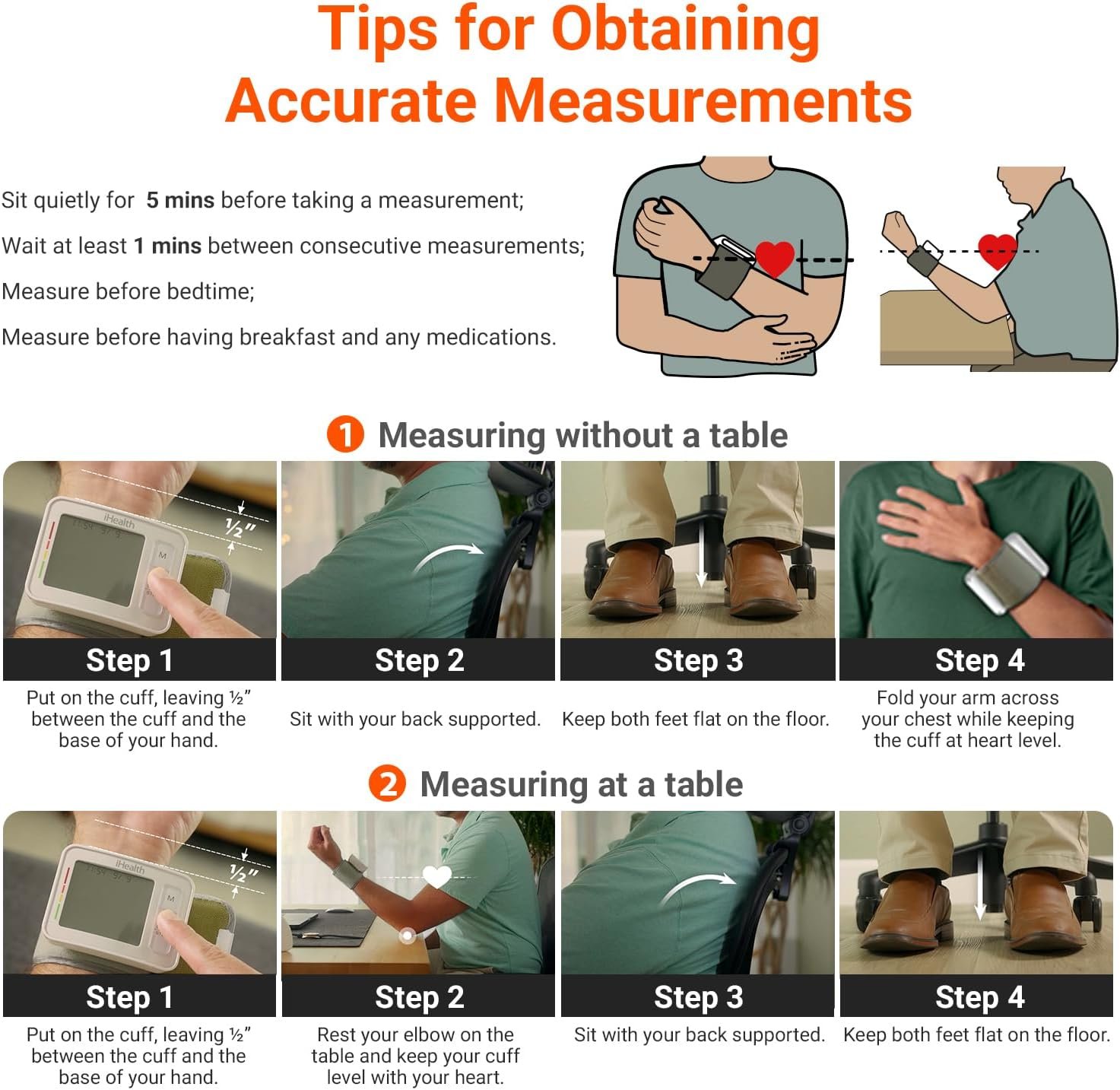 iHealth Push Wrist Blood Pressure Monitor, Digital Bluetooth Blood Pressure Machine with Large Display and Portable Carrying Case for At Home and Travel Use - Image 2