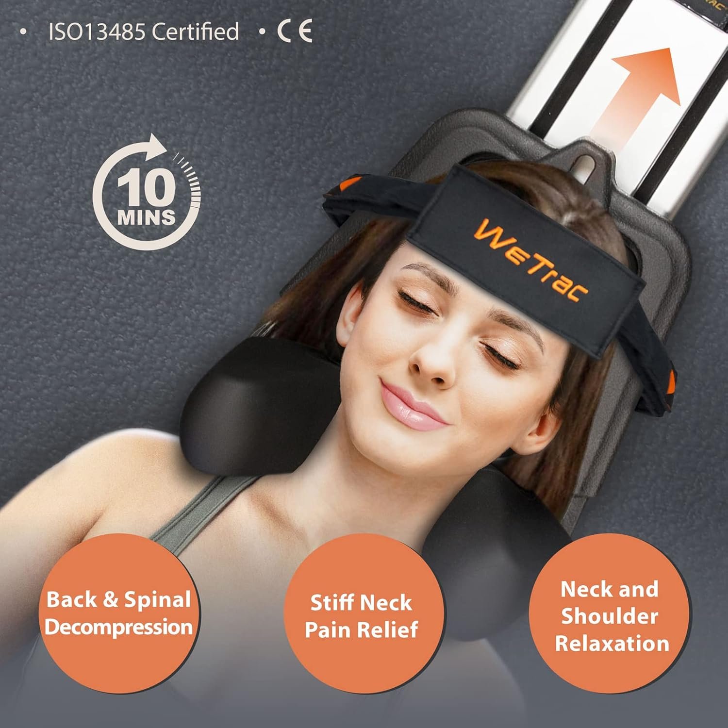 iSTIM WeTrac Cervical Neck Traction Device, Relaxer and Stretcher, Pain Relief for Spinal Decompression, Relieving Pinched Nerves, and Cervical Pain, Home Use, with Travel Bag - Image 2