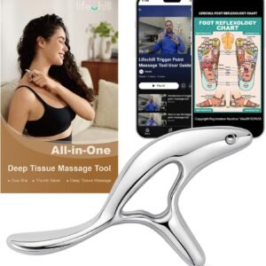 lifechill Trigger Point Massage Tool for Deep Tissue Massage & Gua Sha, HSA Muscle Scraper Tool for Full Body Pain Relief, FSA Eligible Items Thumb Saver Acupressure Tool