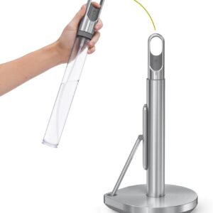 simplehuman Standing Paper Towel Holder with Spray Pump, Brushed Stainless Steel