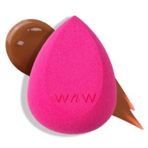 wet n wild Makeup Sponge - Low Product Absorption for Streak-Free Application, Effortless Blending Beauty for a Smooth Professional Looking Finish, Cruelty-Free & Vegan-Pink