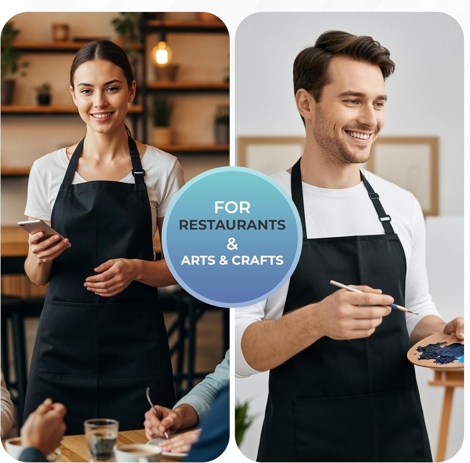 Utopia Kitchen 4 Pack Bib Apron Adjustable with 2 Pockets, Water and Oil Resistant, Cooking Kitchen Chef Apron for Women Men - Image 6