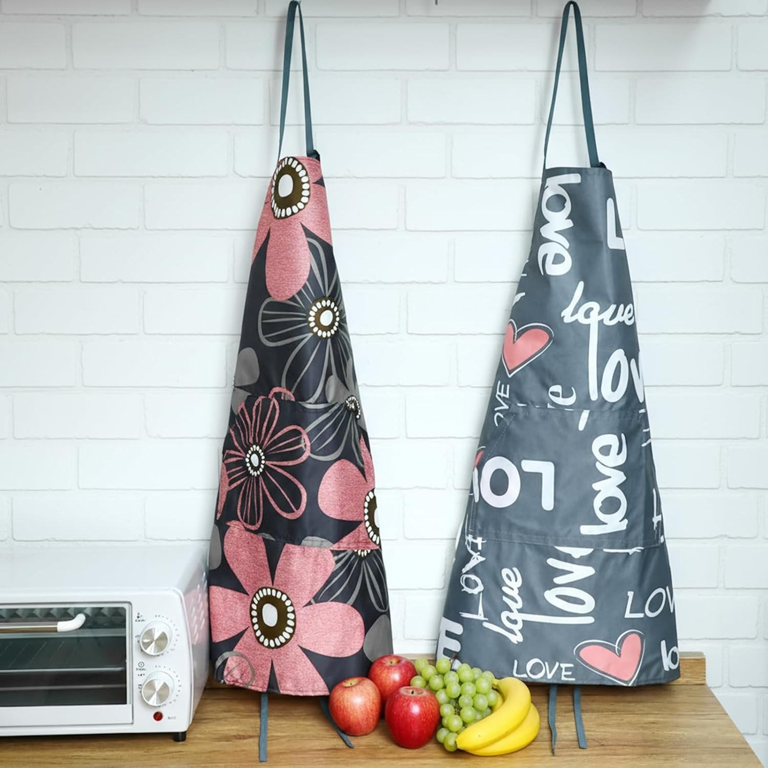 2 Pcs Aprons for Women with Pockets, Waterproof Adjustable Kitchen Apron, Cooking Baking Garden Apron for Gardening Baking Crafts Unisex - Image 7