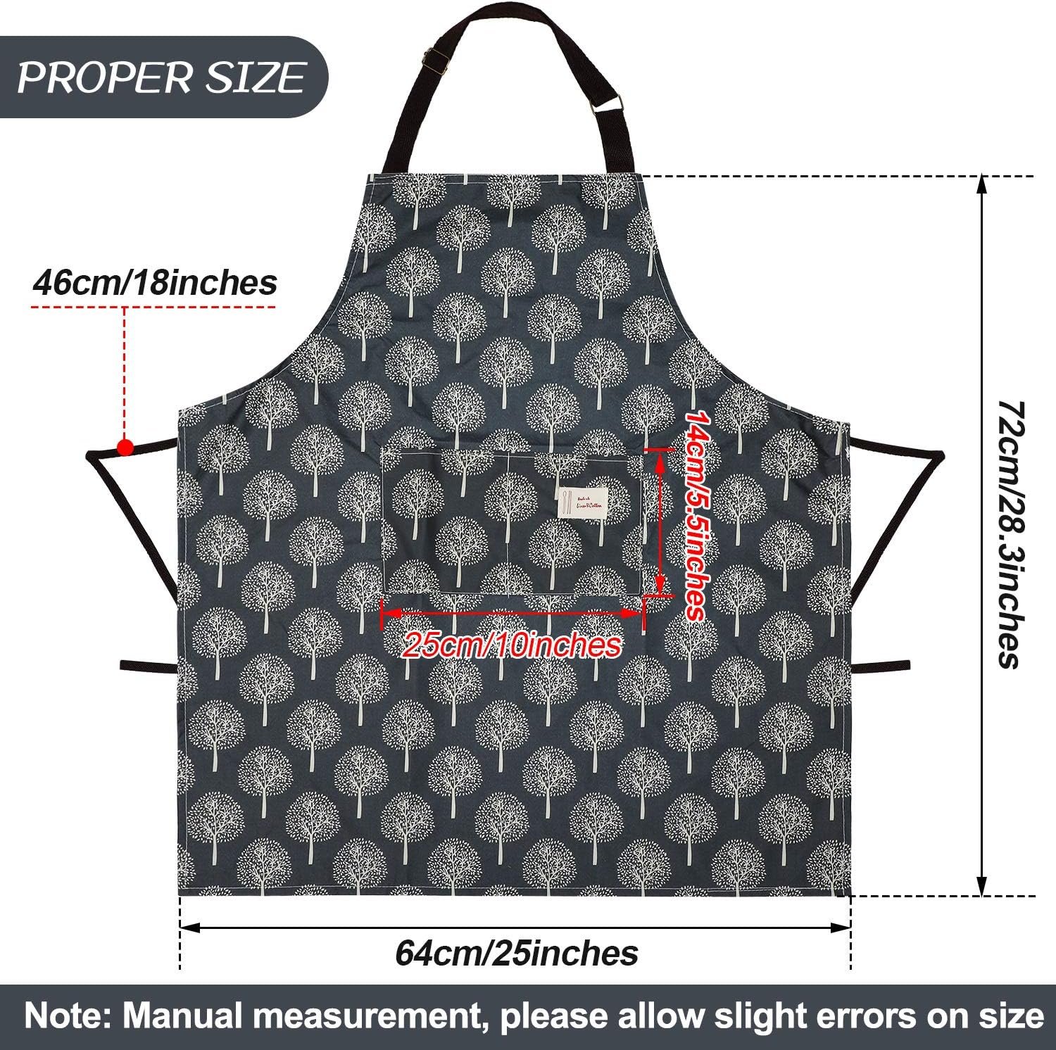 SATINIOR 3 Pieces Waterproof Bib Apron with 2 Pockets Adjustable Cooking Kitchen Apron for Women Men Chef BBQ Baking Cleaning - Image 2