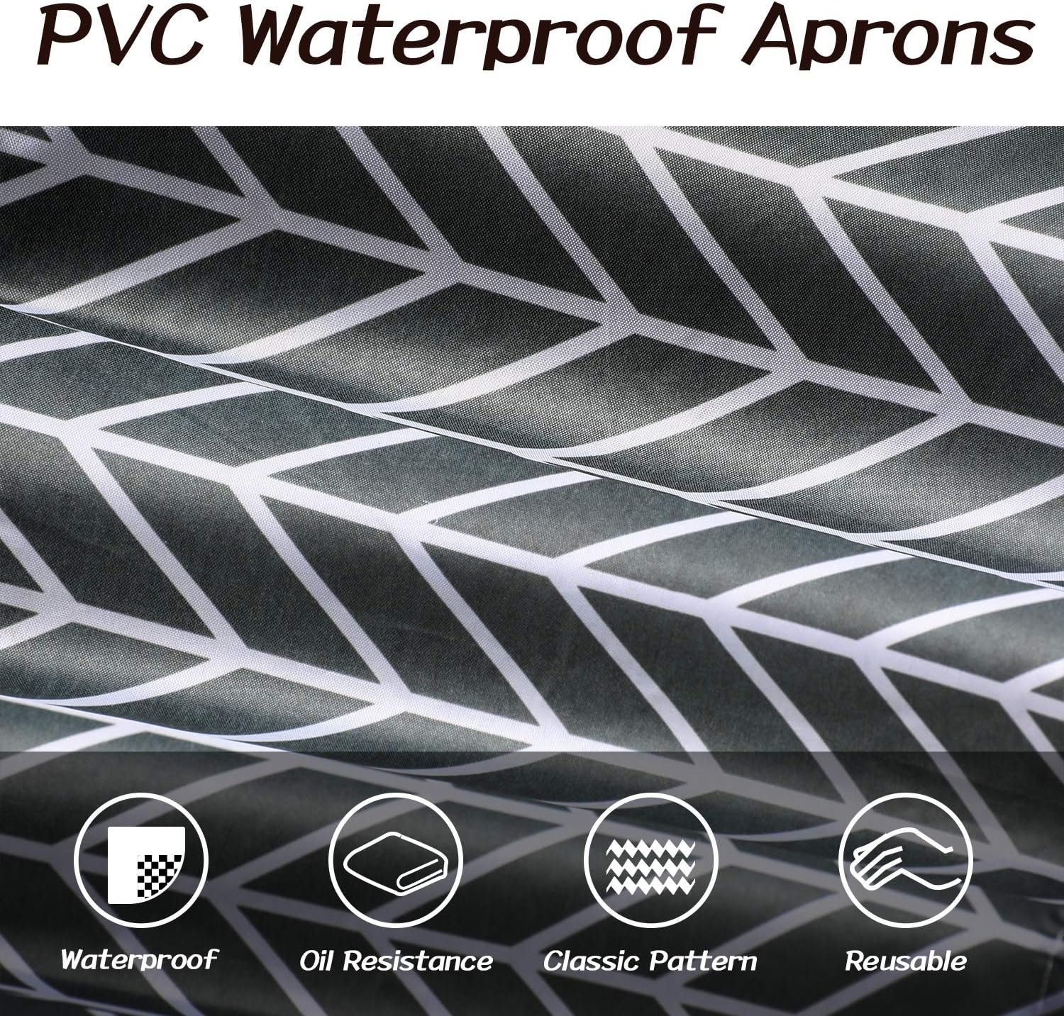 SATINIOR 3 Pieces Waterproof Bib Apron with 2 Pockets Adjustable Cooking Kitchen Apron for Women Men Chef BBQ Baking Cleaning - Image 3