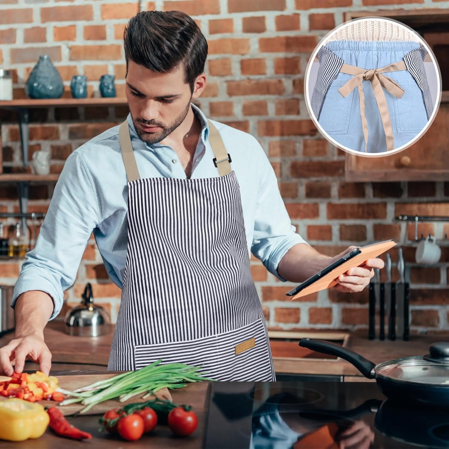 2 Pack Apron, Aprons for women with pockets, Cooking aprons for women, Kitchen aprons, Aprons for cooking - Image 6