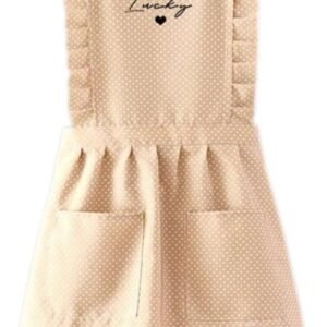Adjustable Apron Cute Home Work Cake Kitchen Cooking Women Apron with Pockets Can Be Used as Gift