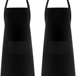 Syntus Apron for Men Women, Adjustable Cooking Kitchen Chef Aprons with 2 Pockets, Cotton/Polycotton/Polyester
